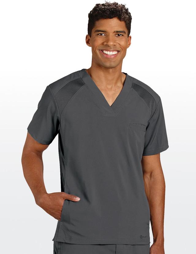 White Cross Fit Men's Scrub Top